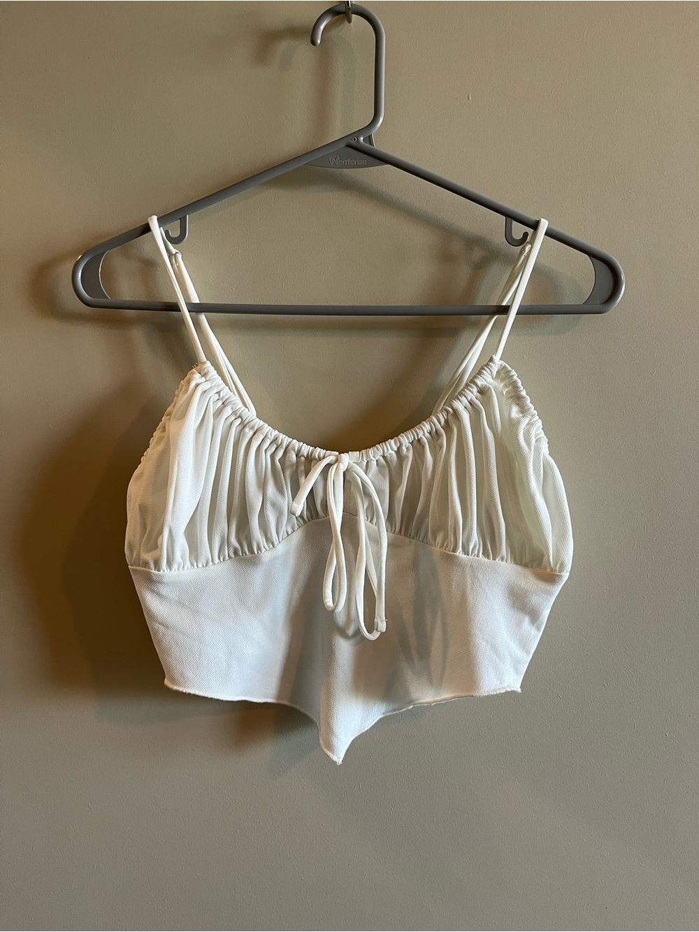 Urban Outfitters Ruched Tie-Front Cropped Cami Top
